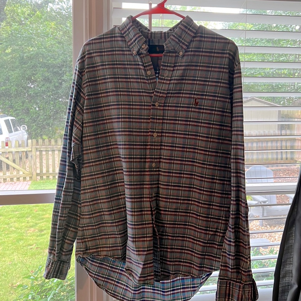 Plaid Ralph Lauren Polo, size L.